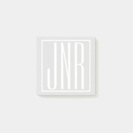 3 Initialen Monogram | Wit & zeer licht grijs Post-it® Notes