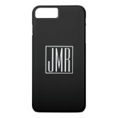 3 Initialen Monogram | Zwart-wit (of dij kleur) Case-Mate iPhone Case (Achterkant)