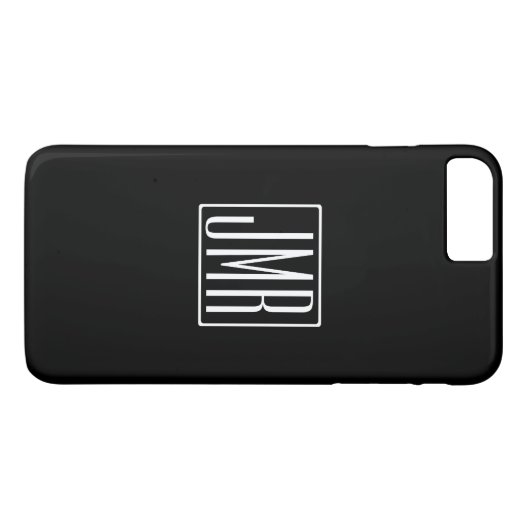 3 Initialen Monogram | Zwart-wit (of dij kleur) Case-Mate iPhone Case (Achterkant (Horizontaal))