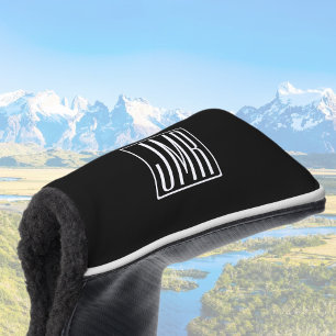 3 Initialen Monogram Zwart-wit (of dij kleur) Golfheadcover