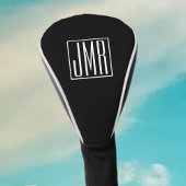 3 Initialen Monogram | Zwart-wit (of dij kleur) Golfheadcover