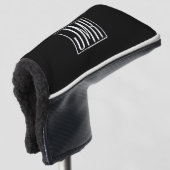 3 Initialen Monogram | Zwart-wit (of dij kleur) Golfheadcover (3/4 voorkant)