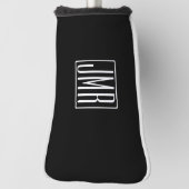 3 Initialen Monogram | Zwart-wit (of dij kleur) Golfheadcover (Draai 90)