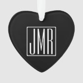 3 Initialen Monogram | Zwart-wit (of dij kleur) Ornament (voorkant)