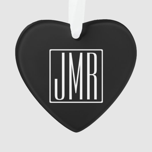 3 Initialen Monogram | Zwart-wit (of dij kleur) Ornament (achterkant)