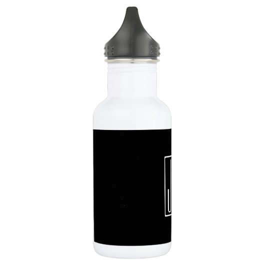 3 Initialen Monogram | Zwart-wit (of dij kleur) Waterfles (Links)