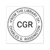 3 initiële monogram “uit de bibliotheek van” Boekn Zelfinktende Stempel (Design)