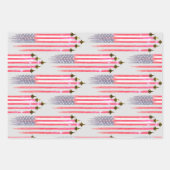 3 inpakpapier vellen Amerikaanse vlag vliegtuig (Voorkant 3)