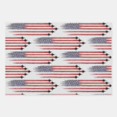 3 inpakpapier vellen Amerikaanse vlag vliegtuig (Voorkant 2)