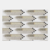 3 inpakpapier vellen Amerikaanse vlag vliegtuig (Voorkant)