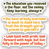 3 Inspirational Quotes for Graduates | Positive Sticker (Voorkant)