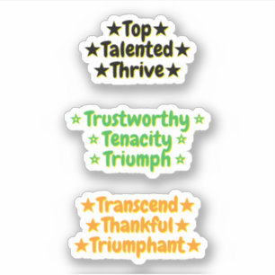 3 Inspirerende woorden die beginnen met T Stickers