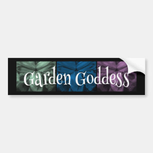 3 Irises: "Garden Goddess" Cool Forest2-kleuren Bumpersticker