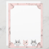 3 Is voorzien van papier voor roze marmer (Voorkant / Achterkant)