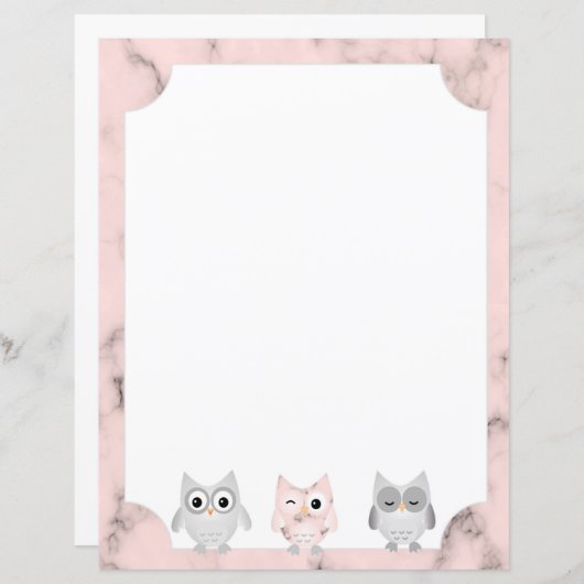 3 Is voorzien van papier voor roze marmer (Voorkant / Achterkant)