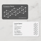 3 isometrische blokjes - wit op grijs visitekaartje (Voorkant / Achterkant)