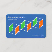 3 Isometrische kubussen v2 - Blauwdruk/wit Visitekaartje (Voorkant)