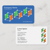 3 Isometrische kubussen v2 - Blauwdruk/wit Visitekaartje (Voorkant / Achterkant)