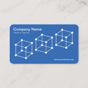 3 Isometrische kubussen - wit op blauwdruk blauw Visitekaartje