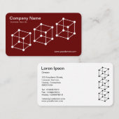 3 Isometrische kubussen - Wit op maroon Visitekaartje (Voorkant / Achterkant)