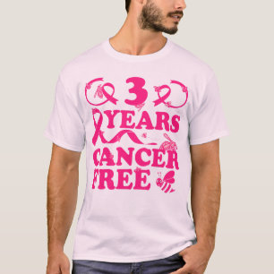 3 jaar Borstkankervrije overlevende Ribbon bijen T-shirt