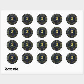 3 jaar Classic Round Sticker (Vel)