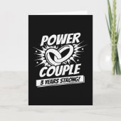 3 jaar Comic Super Power Couple 3e Jubileum Kaart (Voorkant)