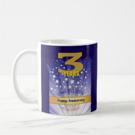 3 Jaar CUSTOM Recovery Jubileum Vetgedrukte Numeri Koffiemok