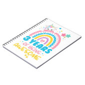 3 jaar Geweldige regenboog op de derde verjaardag  Notitieboek (Linkerzijde)