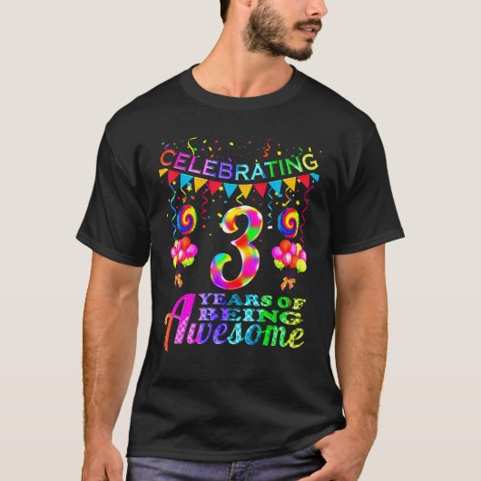 3 jaar Geweldige zijn 3 jaar oud 3e verjaardag T-shirt (Voorkant)