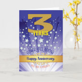 3 jaar herstel Jubileum vet cijfer Kaart (Gele Bloem)