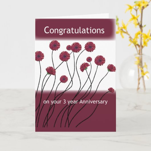 3 jaar Jubileum 12 stap herstel bloemen Kaart (Gele Bloem)