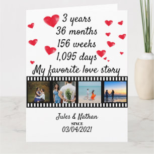 3 jaar jubileum filmstrip fotodisplay kaart