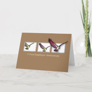 3 jaar Jubileum werknemer Gefeliciteerd Vogel Kaart