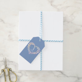 3 jaar kristallen jubileum hart lichtblauw cadeaulabel