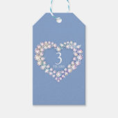 3 jaar kristallen jubileum hart lichtblauw cadeaulabel (Voorkant)