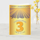 3 Jaar Nuchter Jubileum | Gouden Straal 12 Stappen Kaart (Gele Bloem)