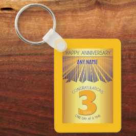 3 Jaar Nuchter Jubileum | Gouden Straal 12 Stappen Sleutelhanger