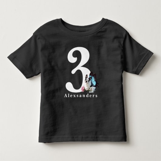 3 jaar oud, 3 jaar oud, vliegenvaar kinder shirts (Voorkant)