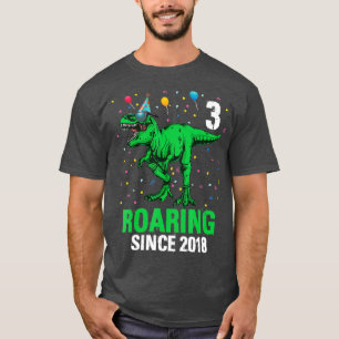 3 Jaar Oud 3e Verjaardags Jongen Peuter Dinosaurus T-shirt