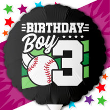 3 Jaar Oud Baseball Party Thema 3e Verjaardag Jong