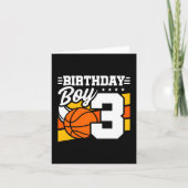 3 Jaar Oud Basketbal Party Thema 3e Verjaardag Jon Kaart (Voorkant)