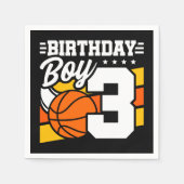 3 Jaar Oud Basketbal Party Thema 3e Verjaardag Jon Servet (Voorkant)