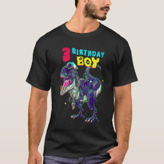 3 jaar oud dinosaurusjaar 3e dag rex dino t-shirt