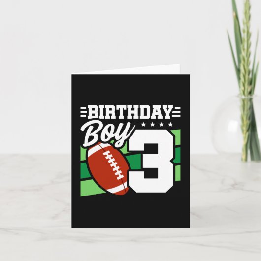 3 Jaar Oud Football Party Thema 3e Verjaardags Jon Kaart (Voorkant)