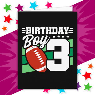 3 Jaar Oud Football Party Thema 3e Verjaardags Jon Kaart