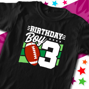 3 Jaar Oud Football Party Thema 3e Verjaardags Jon T-shirt