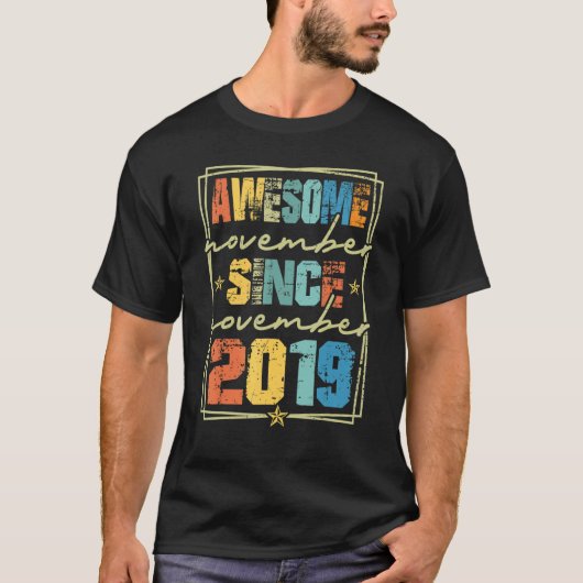 3 jaar oud Geweldige sinds 2 november T-shirt (Voorkant)