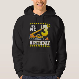 3 jaar oud jongen zijn mijn 3e verjaardag construc hoodie