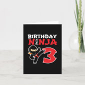 3 Jaar Oud Karate Ninja Party Kinder 3e Verjaardag Kaart (Voorkant)